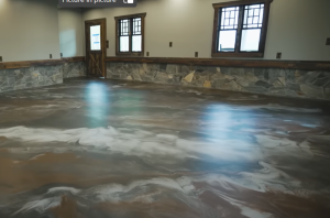 Green and White mix Epoxy Floor